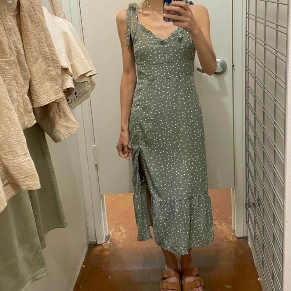 Abercrombie sage green strappy dress